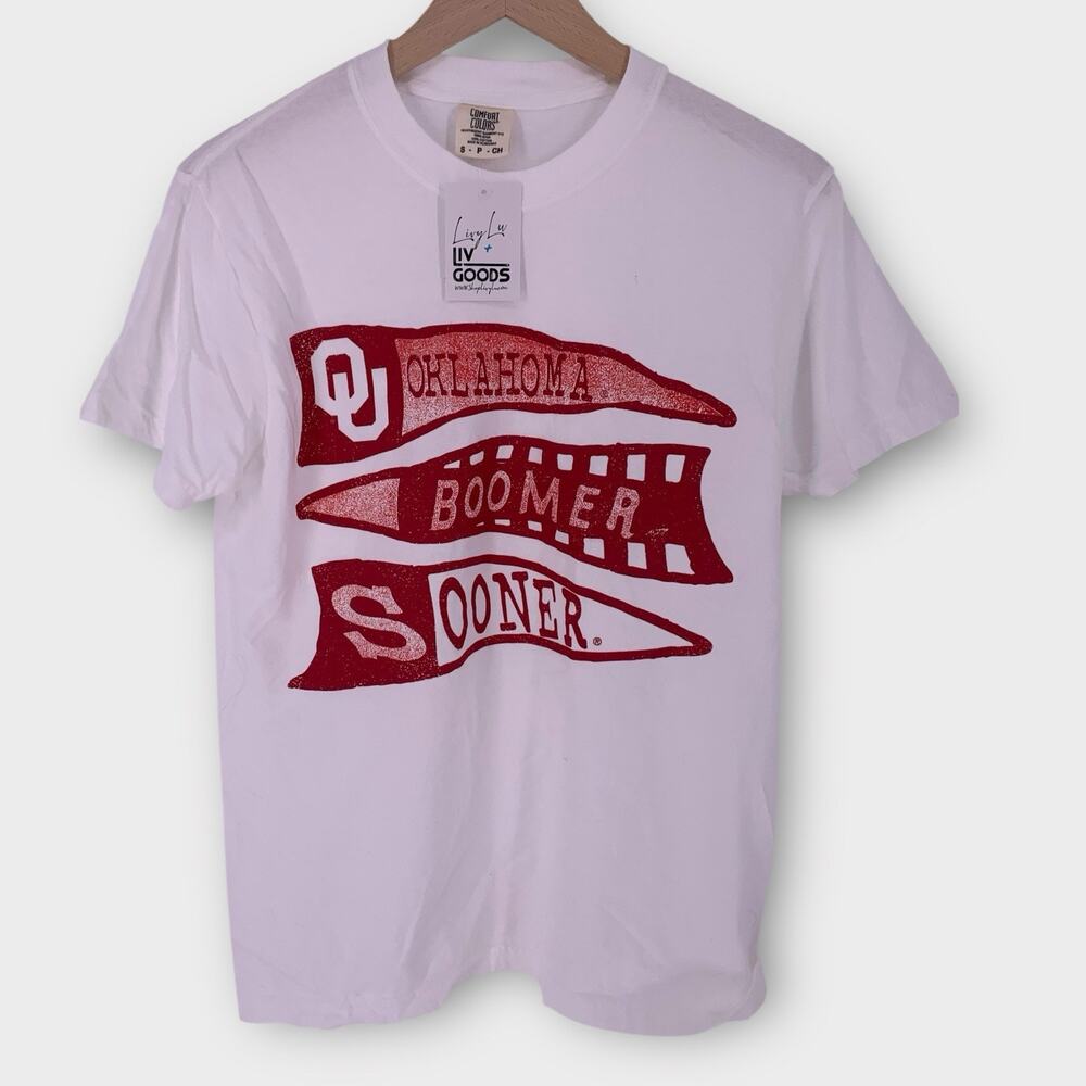 Comfort Colors Livy Lu Oklahoma Sooners Graphic Flag T-shirt S